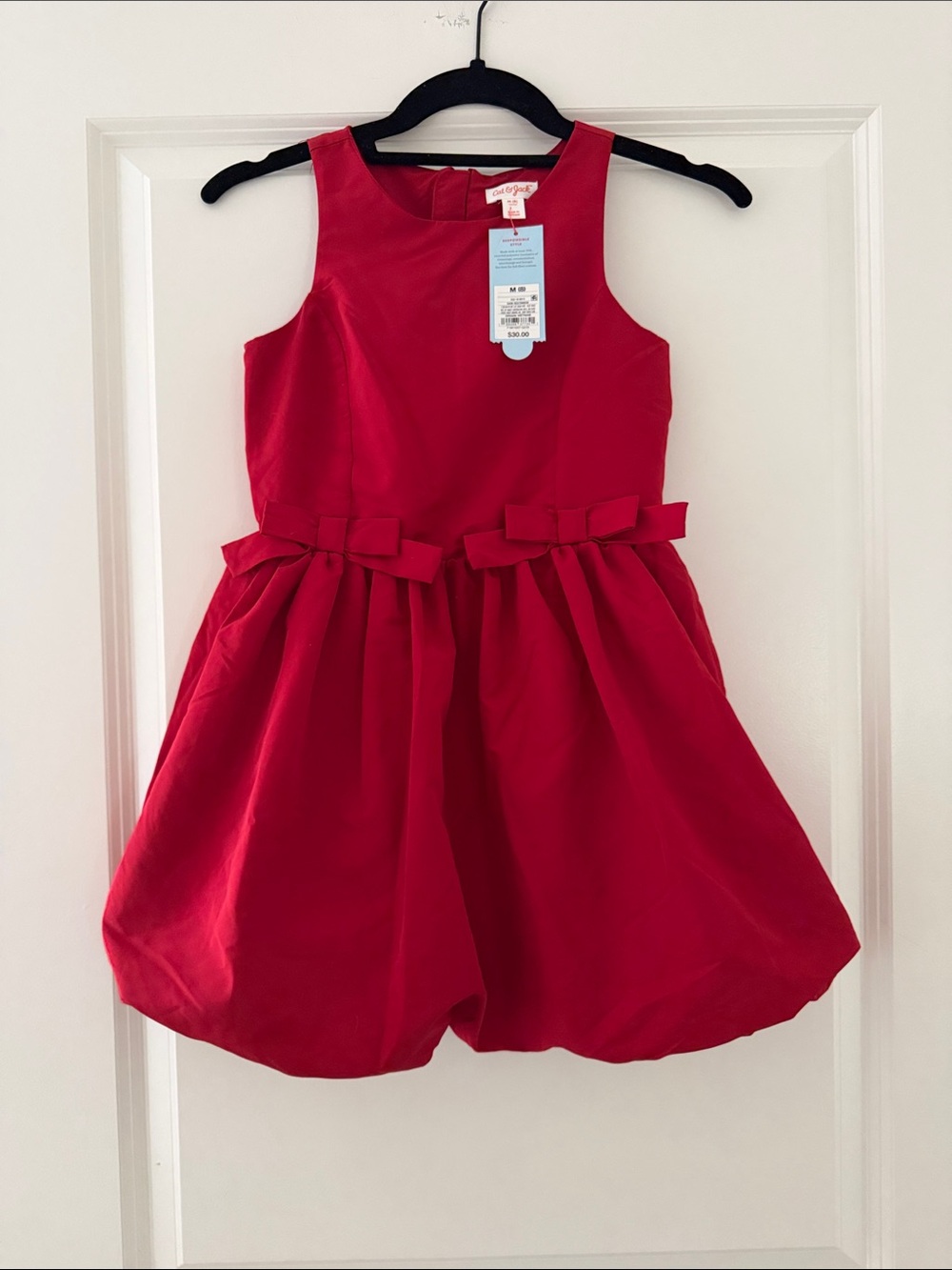Cat & Jack Red Sleeveless Bow-Waist Party Dress